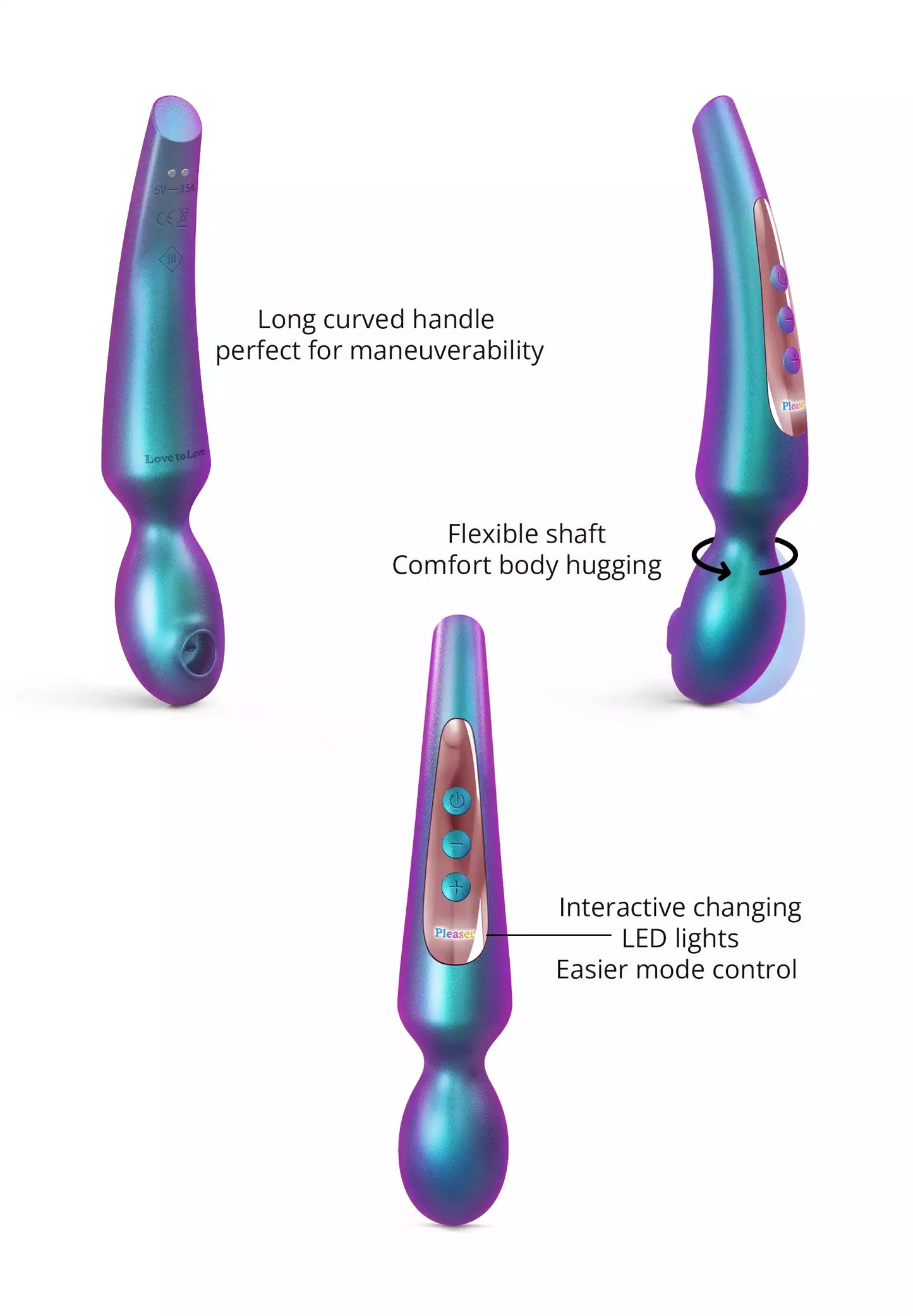 Pleaser - Wand & Stimulateur Clitoridien - Iridescent Turquoise - Love to Love®