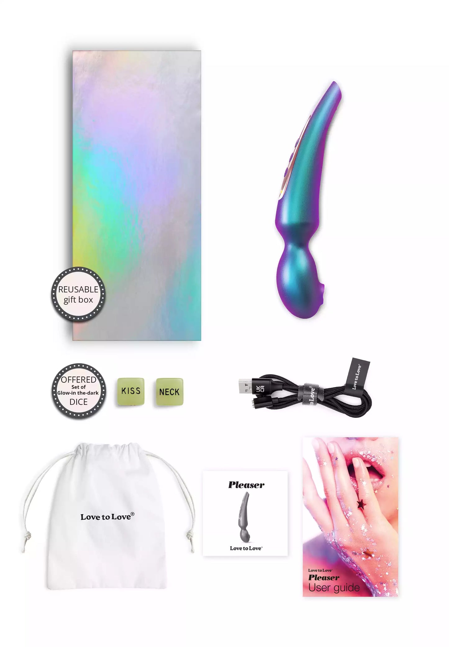 Pleaser - Wand & Stimulateur Clitoridien - Iridescent Turquoise - Love to Love®