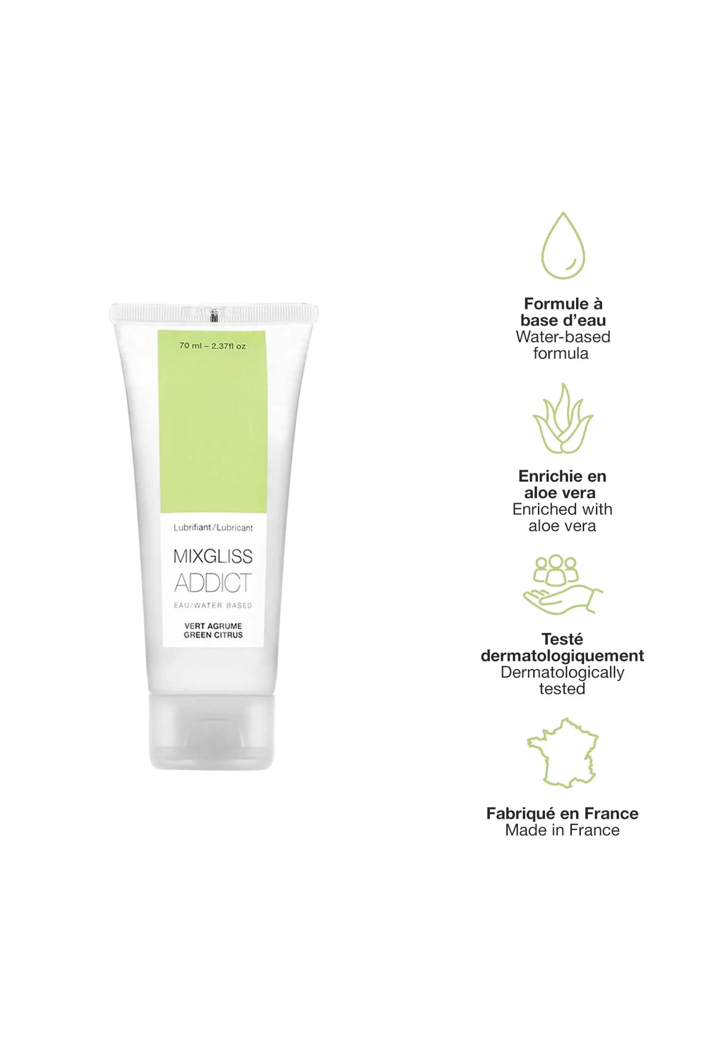 Mixgliss Addict lubrifiant eau - Vert Agrume