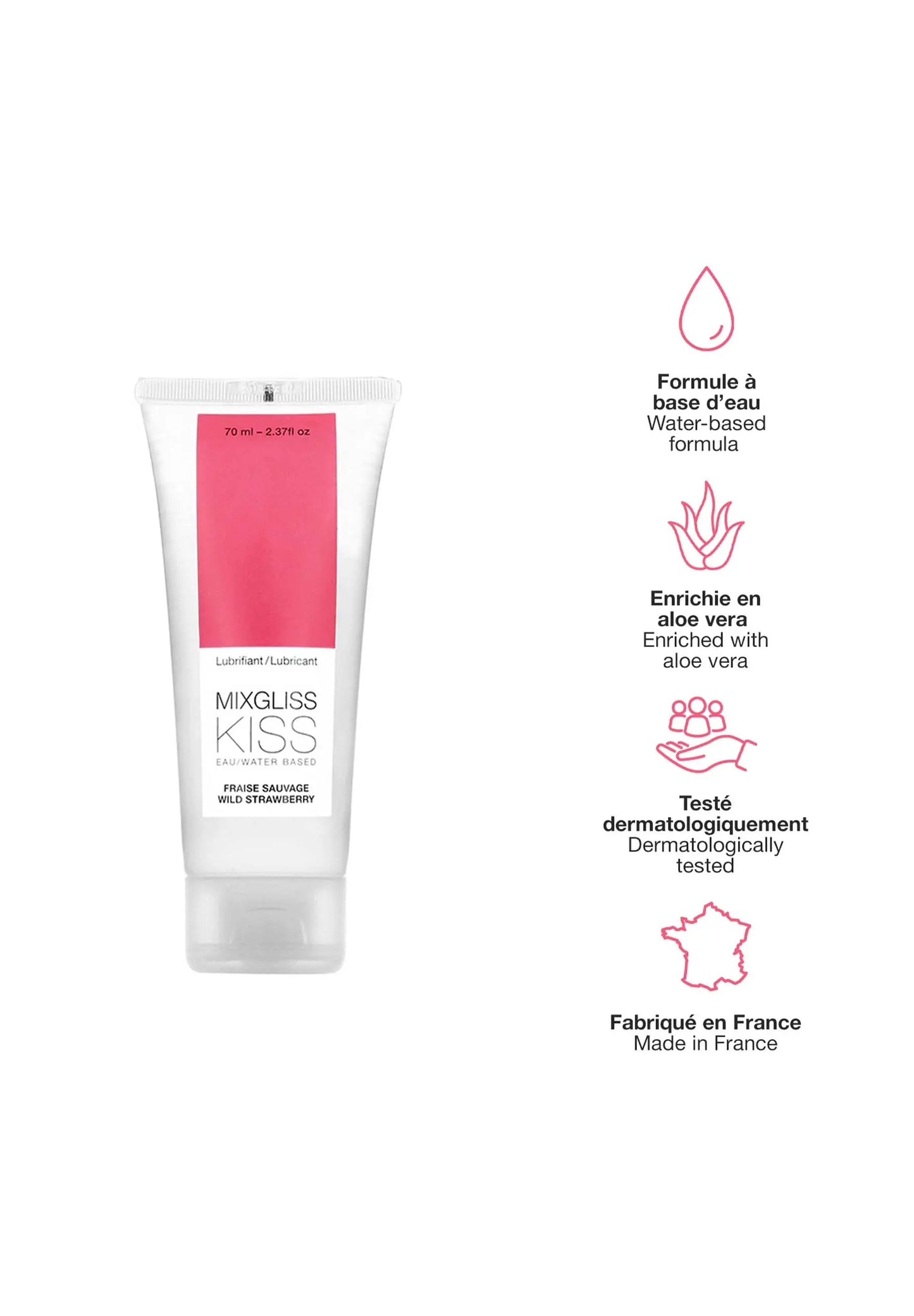 Mixgliss Kiss lubrifiant eau - Fraise Sauvage